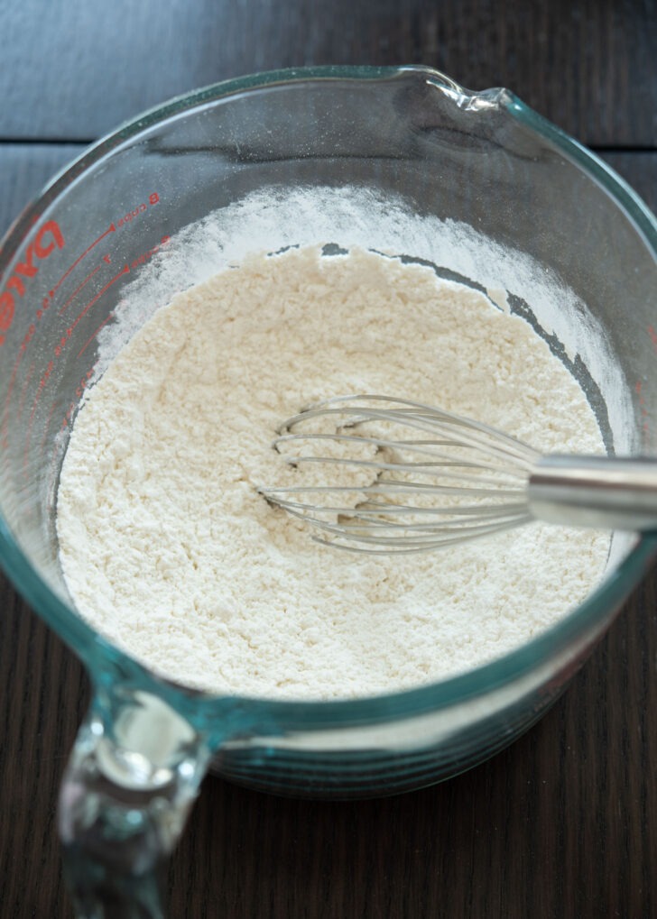 Dry ingredients whisked together.