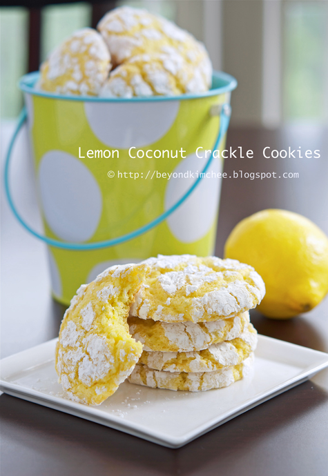 Lemon Coconut Crackle Cookies