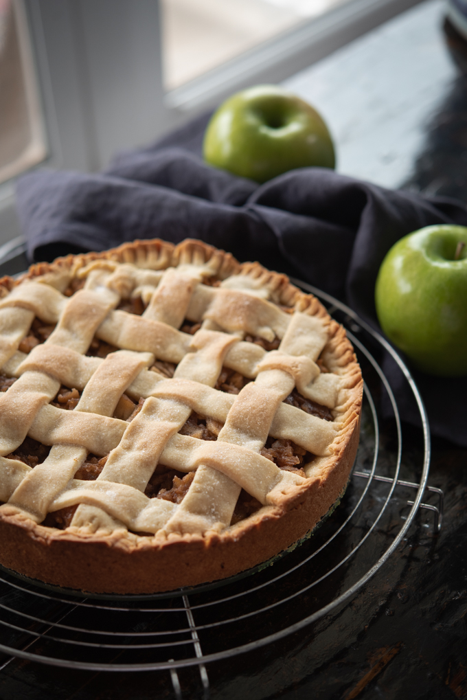 Polish apple pie has a cookie like crust filled with fragrant apple filling.