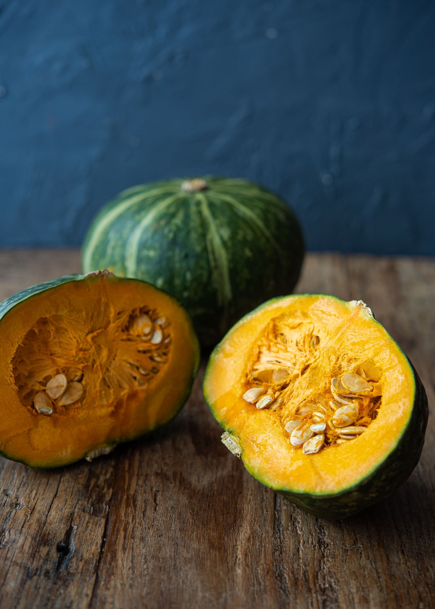 Kabocha pumpkin used for making Korean style pumpkin porridge.