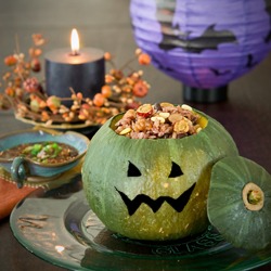 Fall rice in pumpkin for Halloween