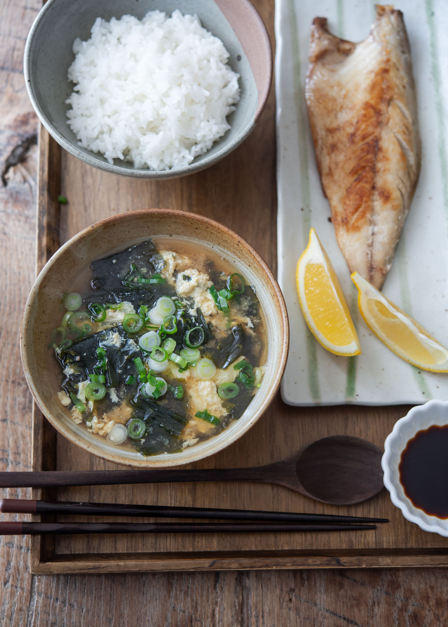 Seaweed egg drop soup makes a great Korean breakfast.